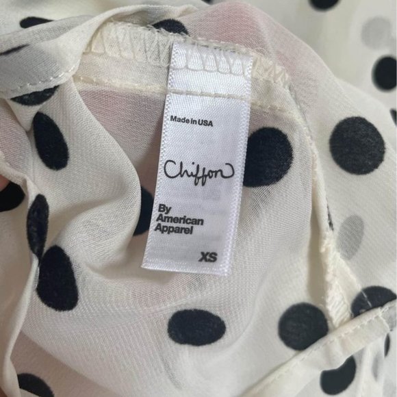 American Apparel Flock Polka Dot Basic Button Up Blouse - Picture 5 of 5